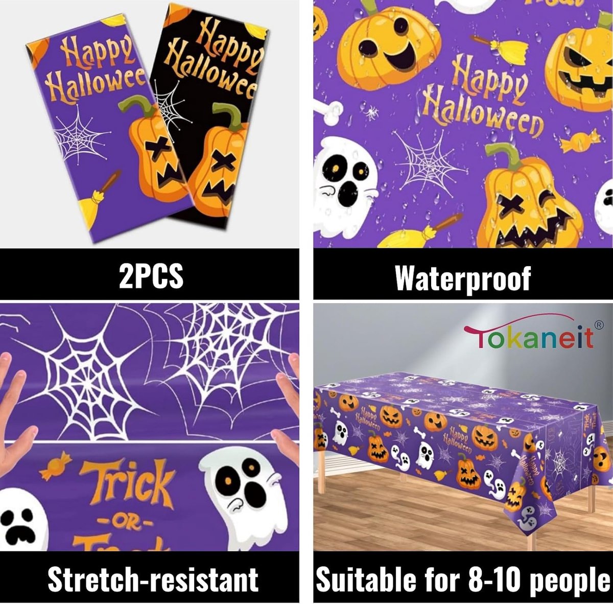 Halloween tafelkleed 130 x 220 cm - plastic - waterdicht - perfecte decoratie voor feest - ShopVlot