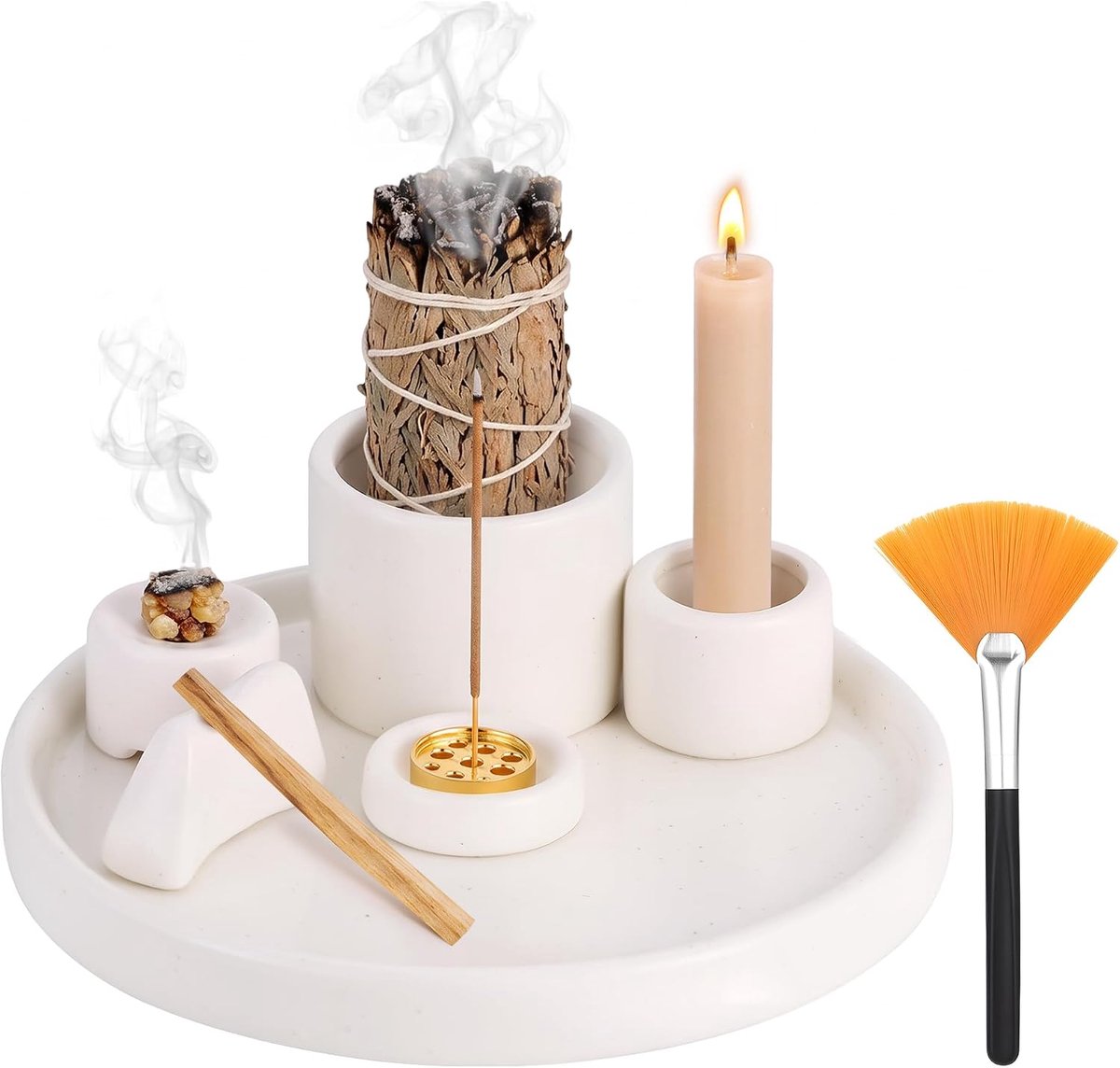 5-in-1 keramische wierookhouder voor yoga, meditatie, kantoor - ShopVlot