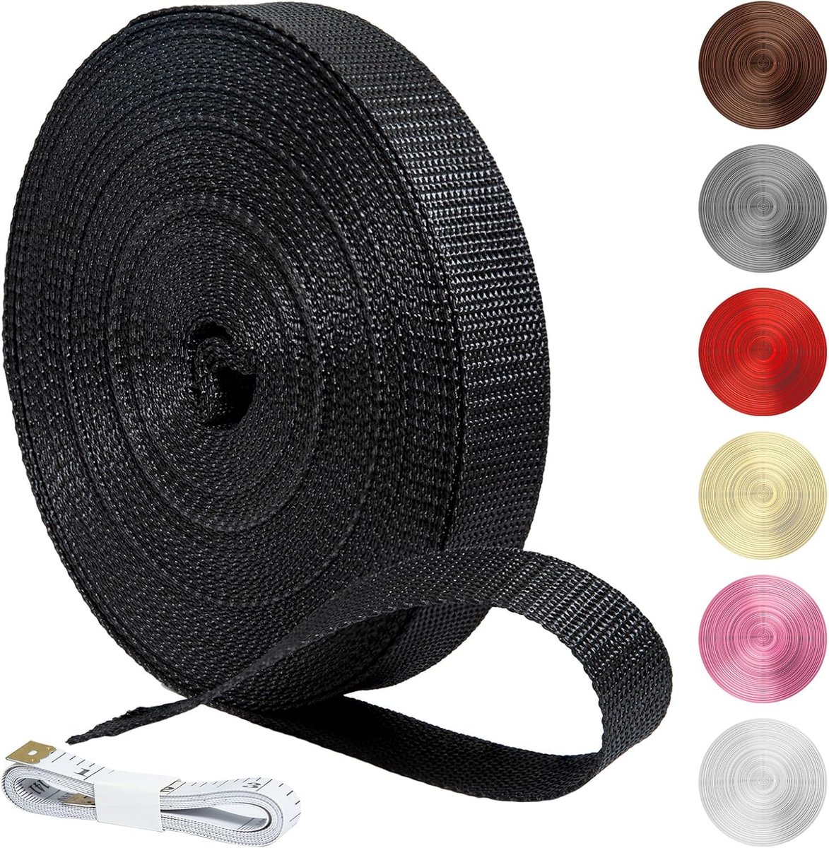 Polypropeen band 20m 20mm - Zwart - UV-bestendig - Ideaal voor campers en tassen - ShopVlot