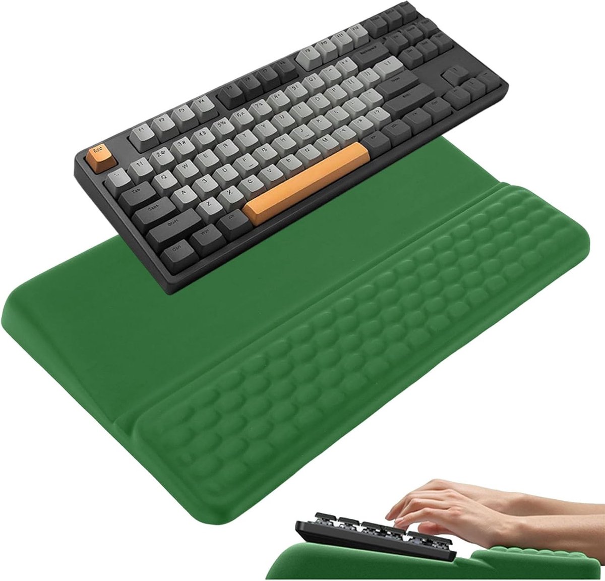 2-in-1 polssteun voor toetsenbord met standaard, ergonomische toetsenbordverhoger met 68/87/104 toetsen en zacht - ShopVlot