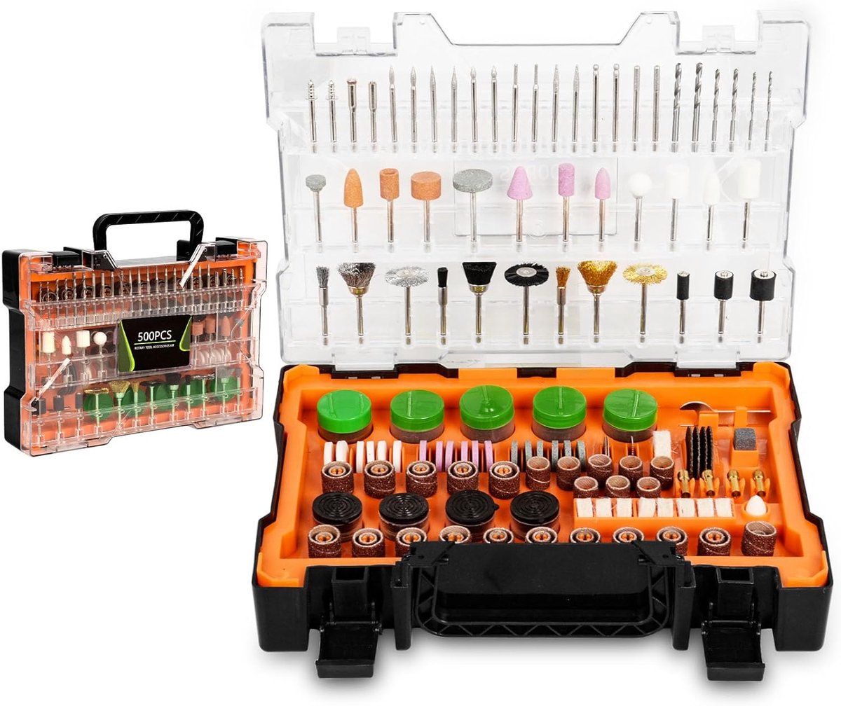 500-Piece Multi-Purpose Tool Accessory Set, Universal Turning Tool Accessories with Carry Bag, Turning Tool - ShopVlot
