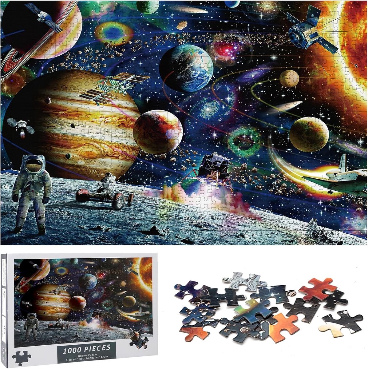 1000-delig puzzel voor volwassenen en kinderen, uitdagende legpuzzel met zonnestelsel motief, perfect als cadeau voor puzzelliefhebbers
