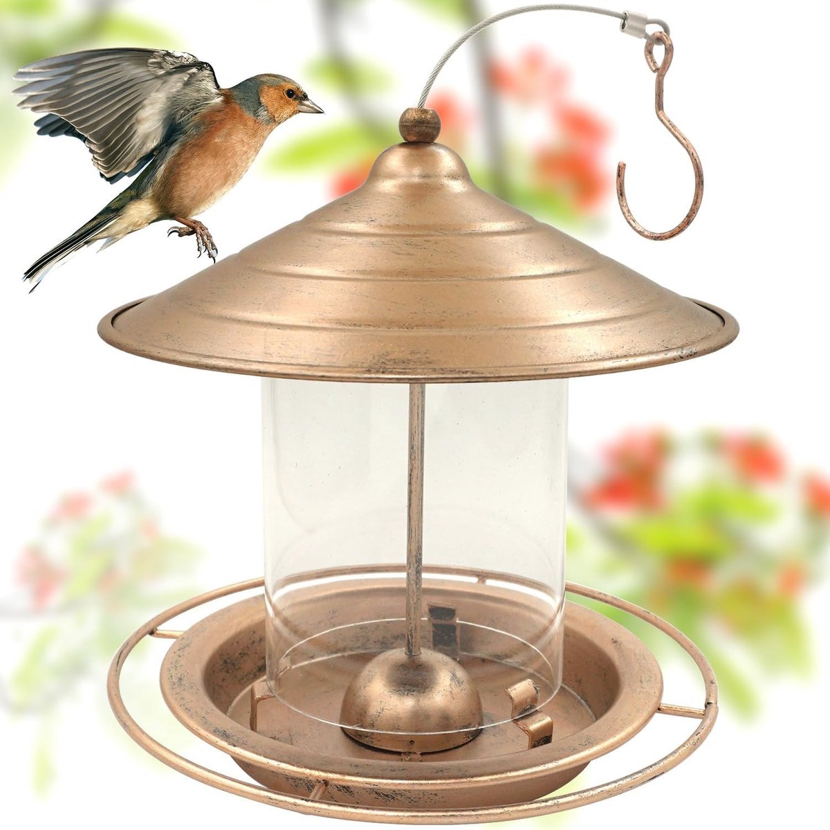 Hanging Vogelvoederhuis voor Buiten - Zadenvoeder voor het Aantrekken van Vinken en Rozenbouten in de Tuin, Duurzaam en Weerbestendig
