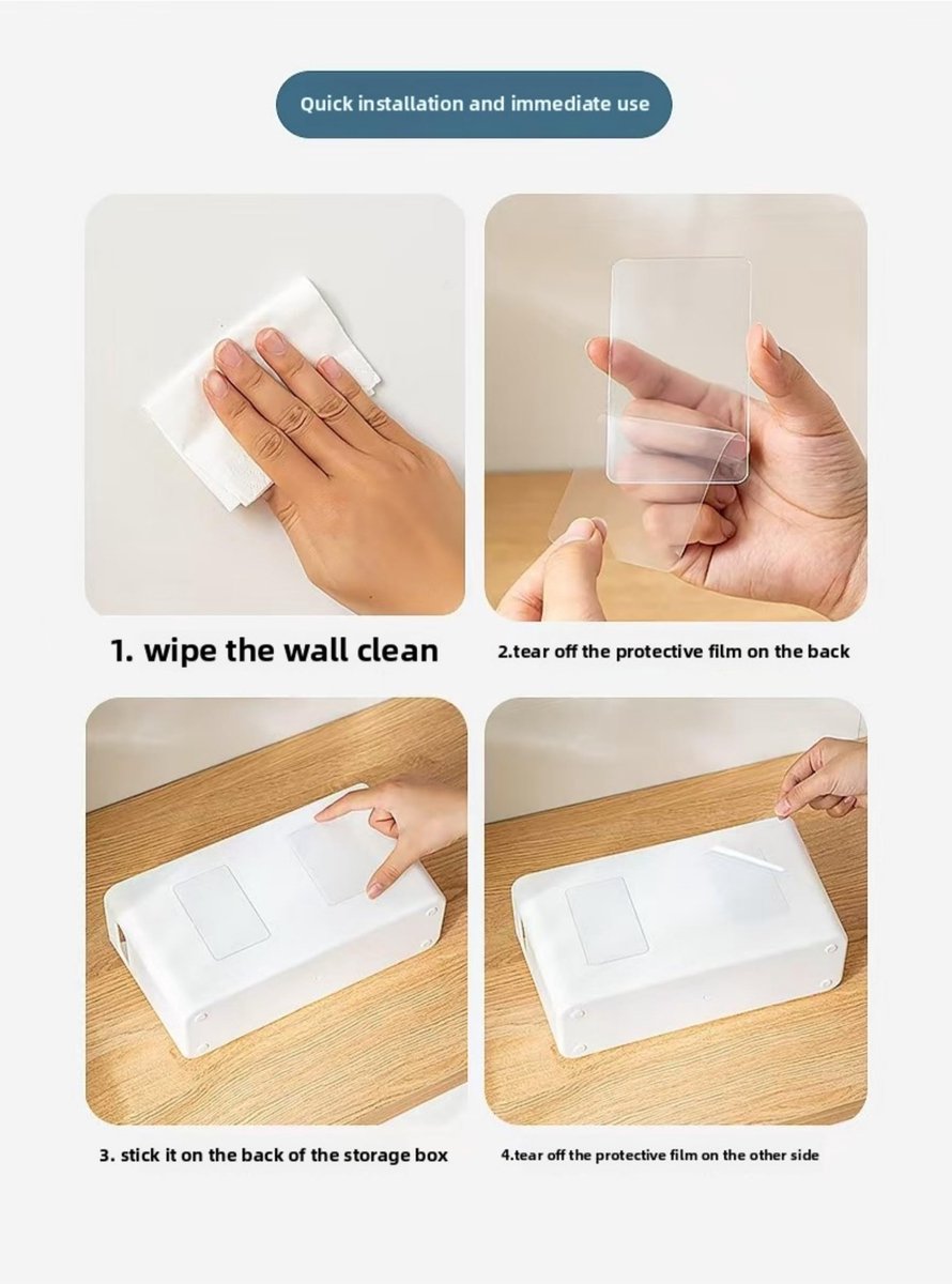 Opbergdoos Plastic 9.5 cm - Zwart - 4 Stuks - Ideaal voor keuken en badkamer - ShopVlot
