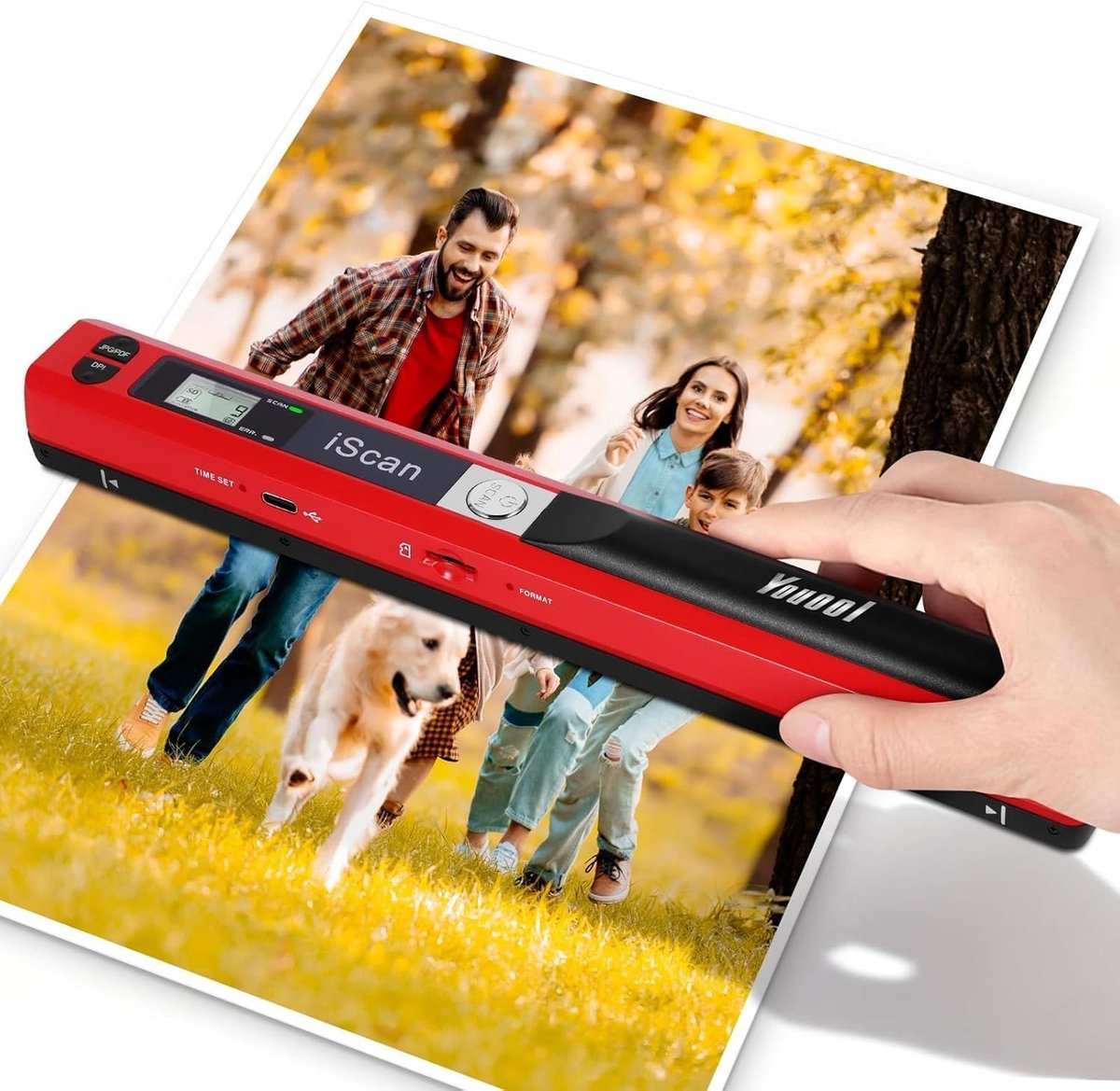 Draagbare A4 scanner met 900 DPI resolutie voor kleurenscans in JPG en PDF formaat