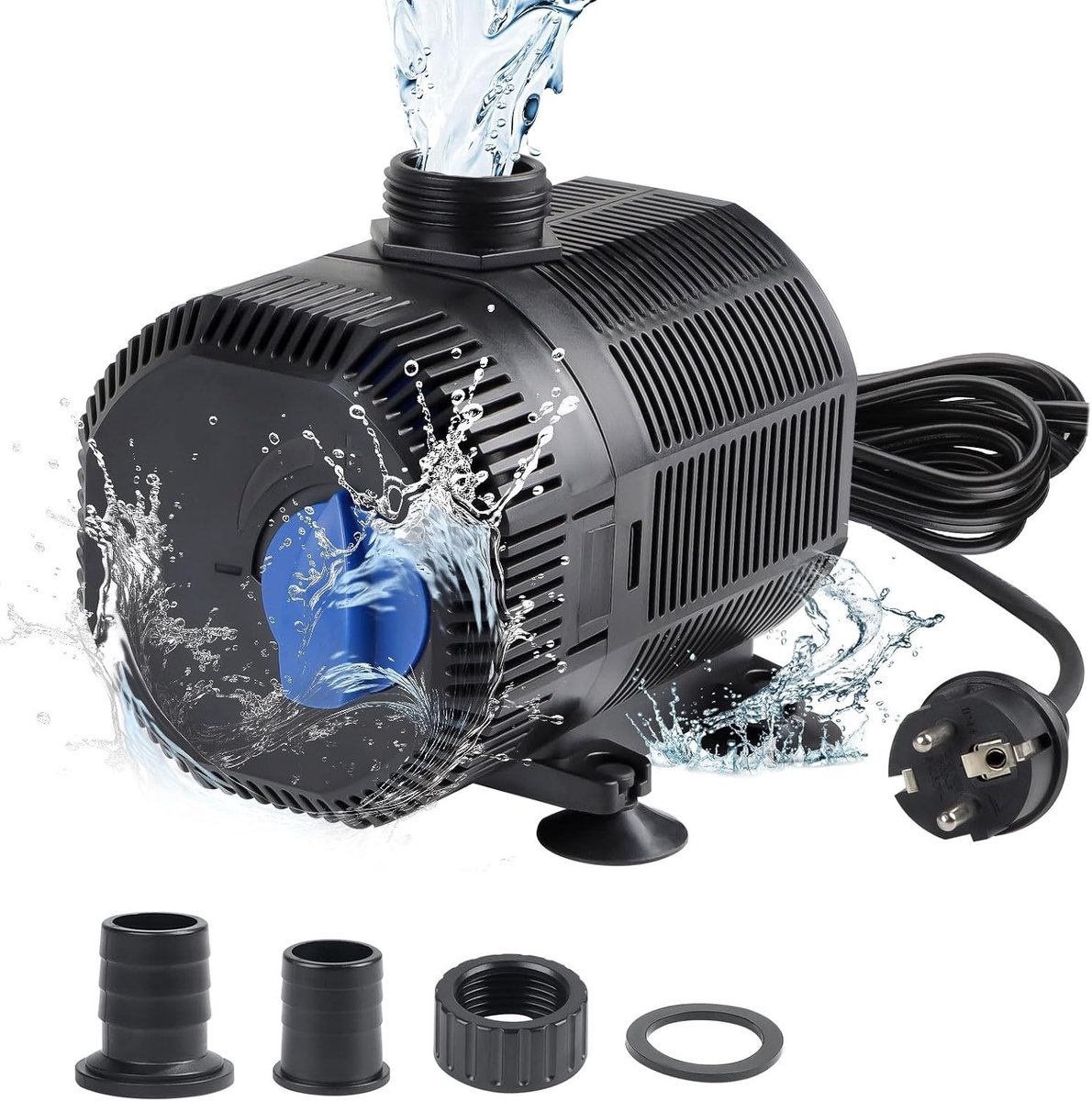 Pomp voor Tuinvijver met Filter, 2300 l/h, 35 W, Inclusief 2 Nozzles en 10 m Kabel, Ideaal voor Fonteinen en Waterpartijen