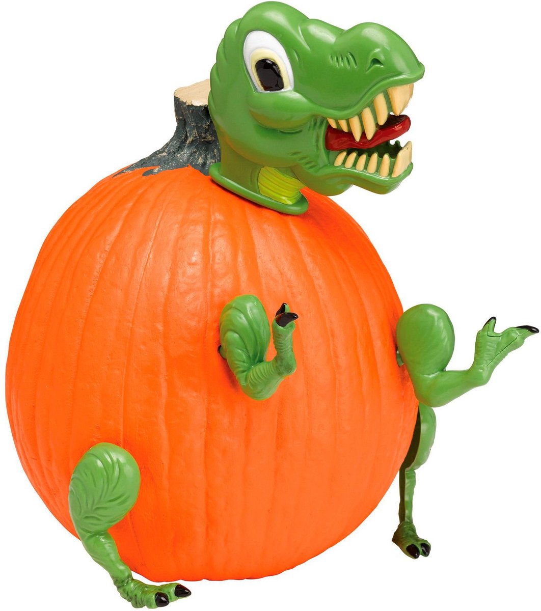 Dinosaurus voor Halloween pompoen