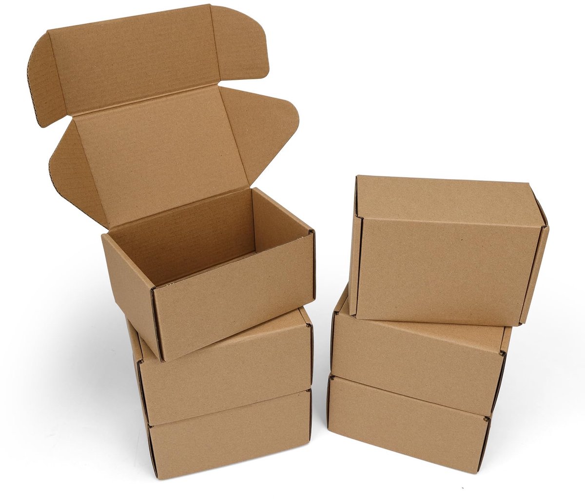 Verhuisdozen 6 stuks - bruin karton - 15,24 x 10,16 x 7,62 cm - ideaal voor geschenken - ShopVlot