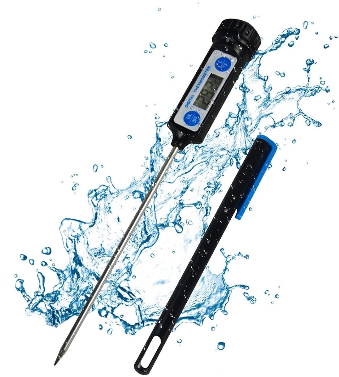 Professionele Digitale Keukenthermometer - Zwart - 12,5 cm - Voor Direct Aflezen van Voedseltemperatuur - Voor Koken en Grillen