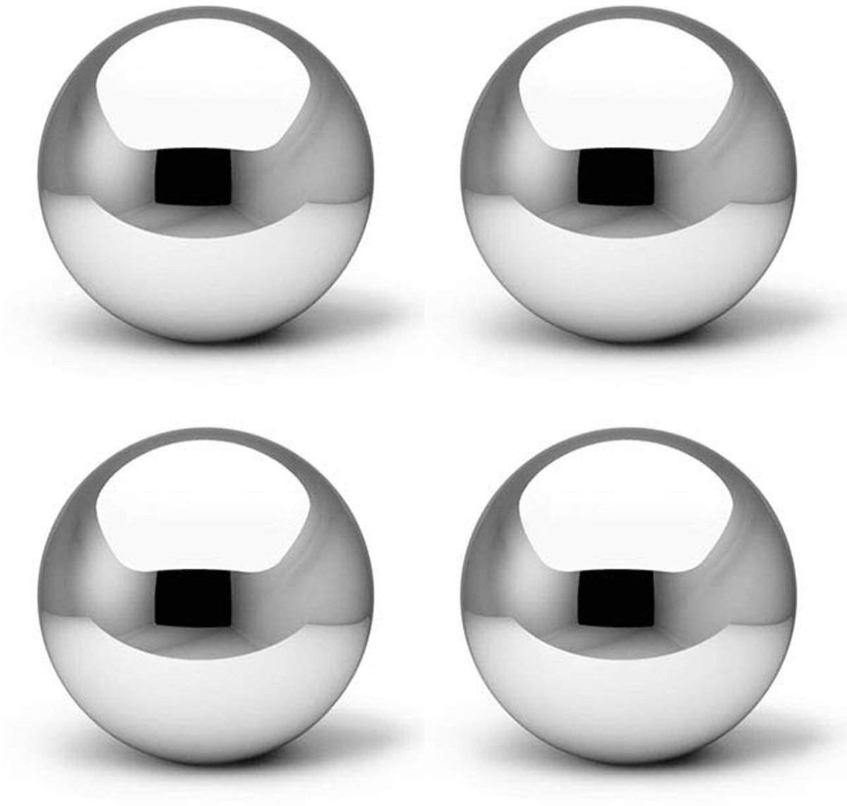 observatieballen set van 4 - spiegelgepolijst roestvrijstaal - drijvende ballen voor vijver - sfeervolle tuindecoratie - ShopVlot