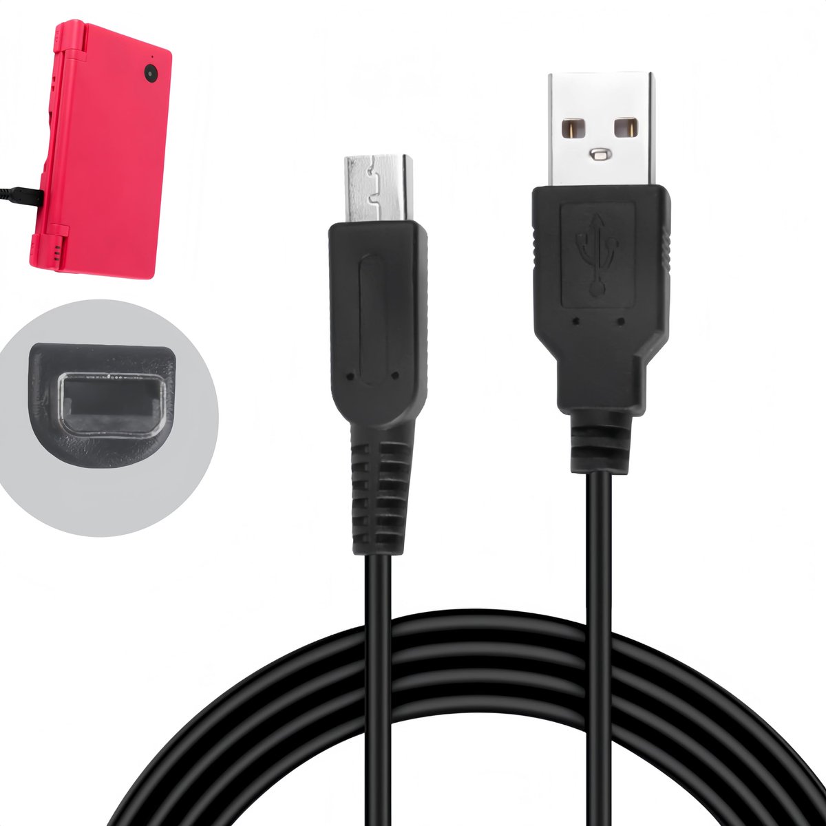 3DS-oplaadkabel 120 cm - netadapter reislader - USB-oplaadkabel voor 3DS/2DS - ideaal voor onderweg - ShopVlot