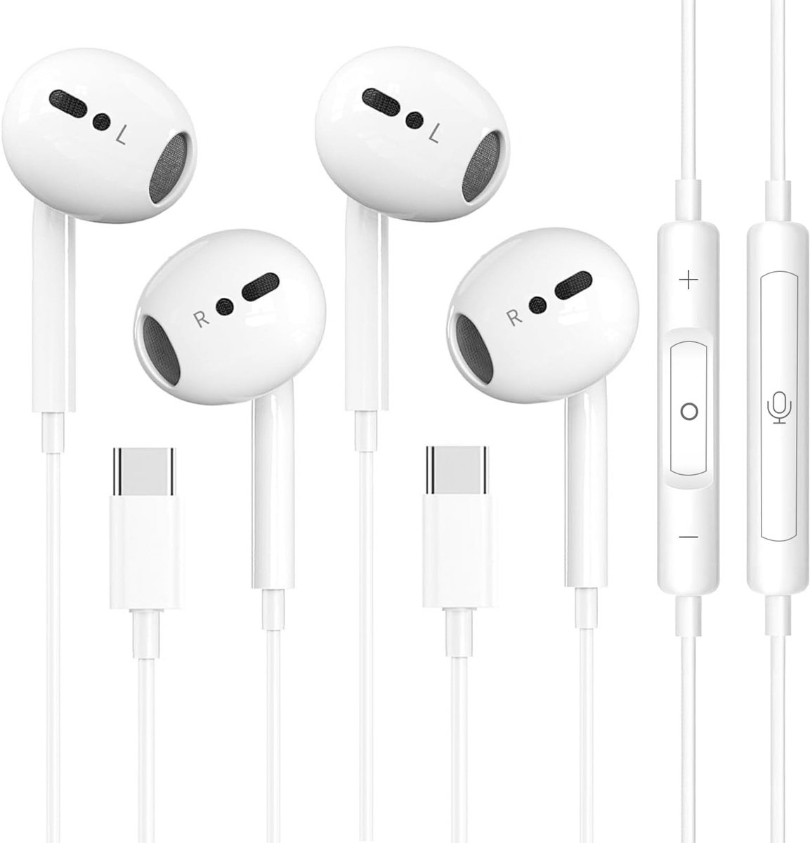 In-Ear Hoofdtelefoon USB C - Bekabeld - Hifi-Stereo - Perfect voor iPhone 17/16 - ShopVlot