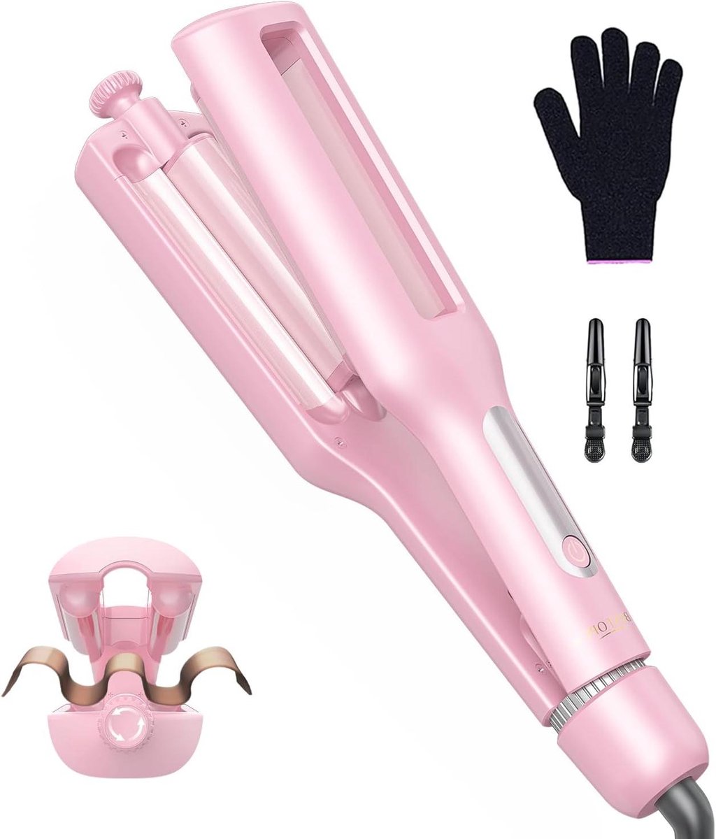 Verstelbare Krultang - Haarstyler Golven - Creëer Looks - 4-in-1 Diameter - 22-38 mm - Roze