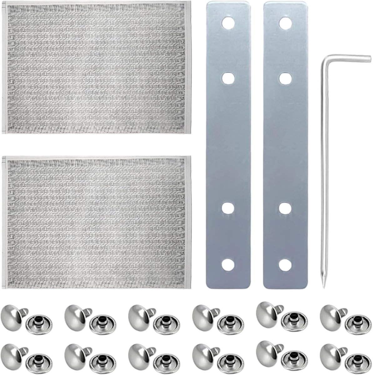 Rolluik reparatieset voor 14-15 mm rolluiken, inclusief 2 roestvrije ijzeren platen voor optimale bescherming en duurzaamheid