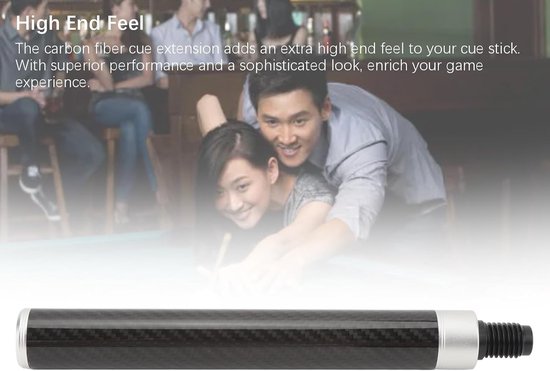 Pool Cue Extension van Carbon Fiber voor Verbeterde Controle en Comfortabel Gebruik bij Biljartspelen - 27 cm lang, Lichtgewicht en Duurzaam — afbeelding 3