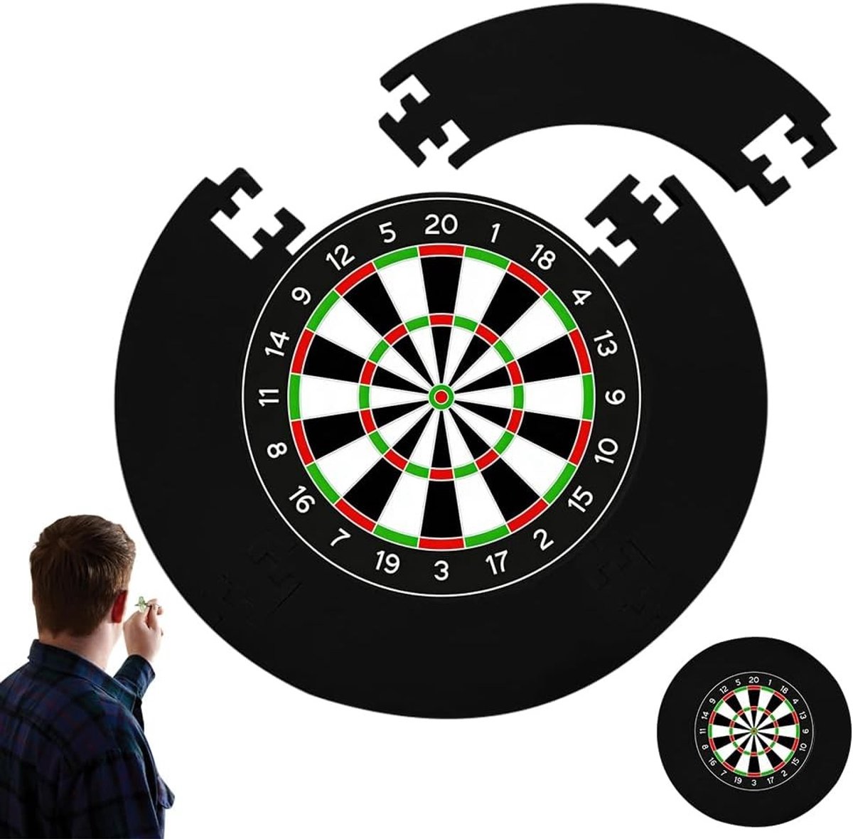Dartbord Beschermring, Surround Catcher Ring voor Dartbord met Diameter 45 cm, Wandbescherming en Schokabsorptie