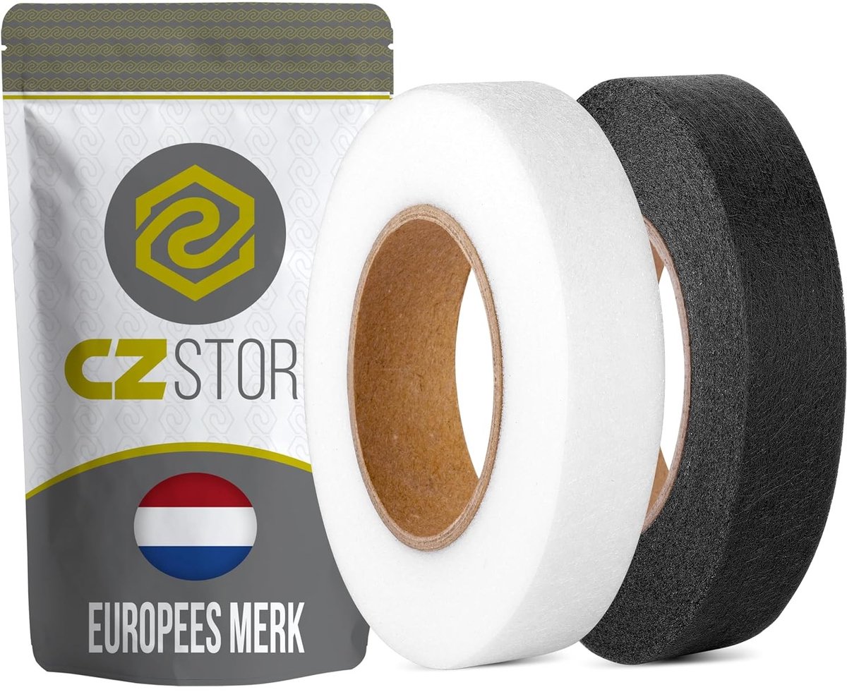 Opstrijkbaar Band - Transparant en Zwart - 20 MM - Zelfklevende Zoomband voor Kleding - Voor Snelle Reparaties