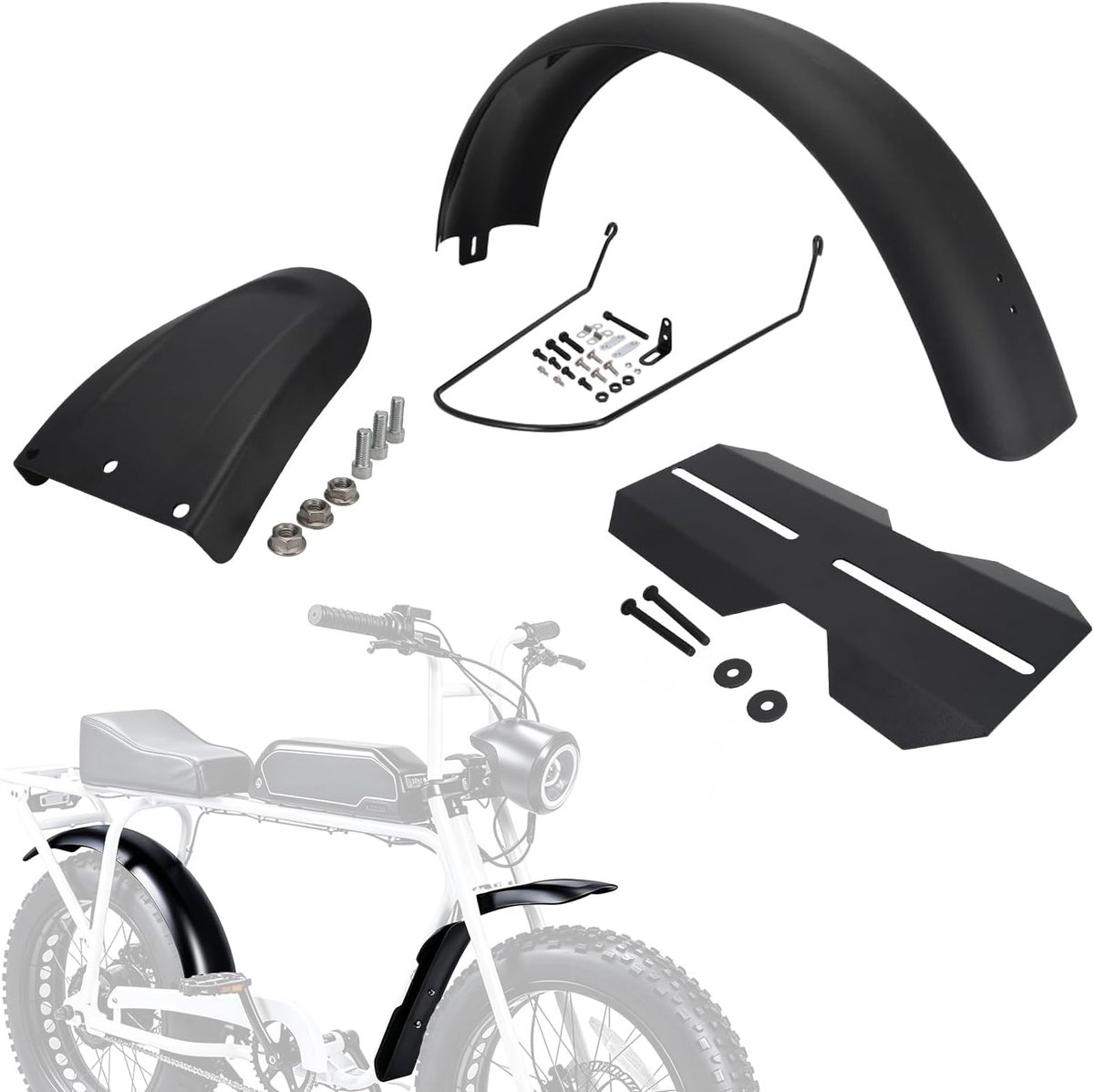 Motorcycle Fender Set Front Super 73, Front Central Rear Fender for Super73 S1/S2/RX E-Bike - ShopVlot