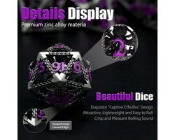 DND Dice Role Playing, Polyhedral Dice Set D&D Dice Set Metal ZHOORQI 7 Pieces Cthulhu Dice for Board Game Dungeons - ShopVlot