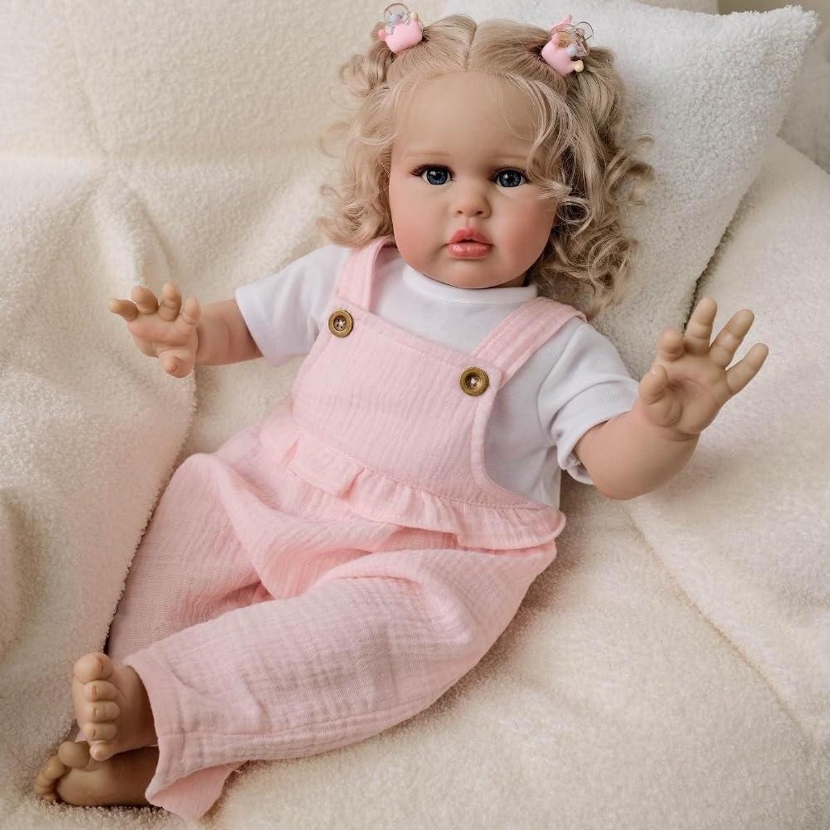 Babypop Meisje - Levensechte pop - Kind Ontwikkeling - Echt Babygevoel - 60 cm - Roze