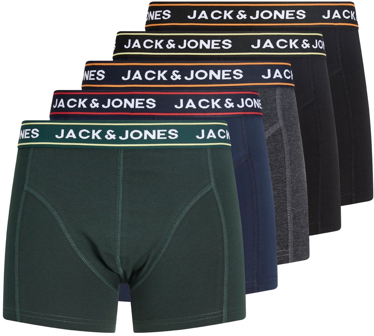 JACK&JONES - JACMAX SOLID TRUNKS 5 PACK BTW Heren Onderbroek