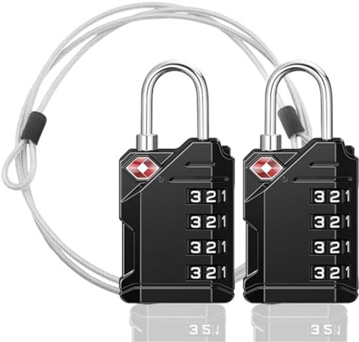 TSA Koffer Slot met 4 Cijfers - Combinatieslot voor Bagage - Zinklegering - Set van 2
