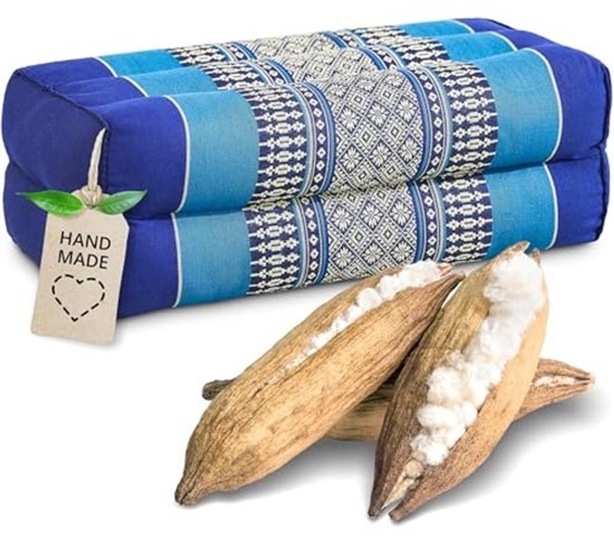 Hoekig Yogakussen - 17x34x12cm - Meditatiekussen met Kapok - Steunkussen Bolster - Yoga en Pilates Accessoire