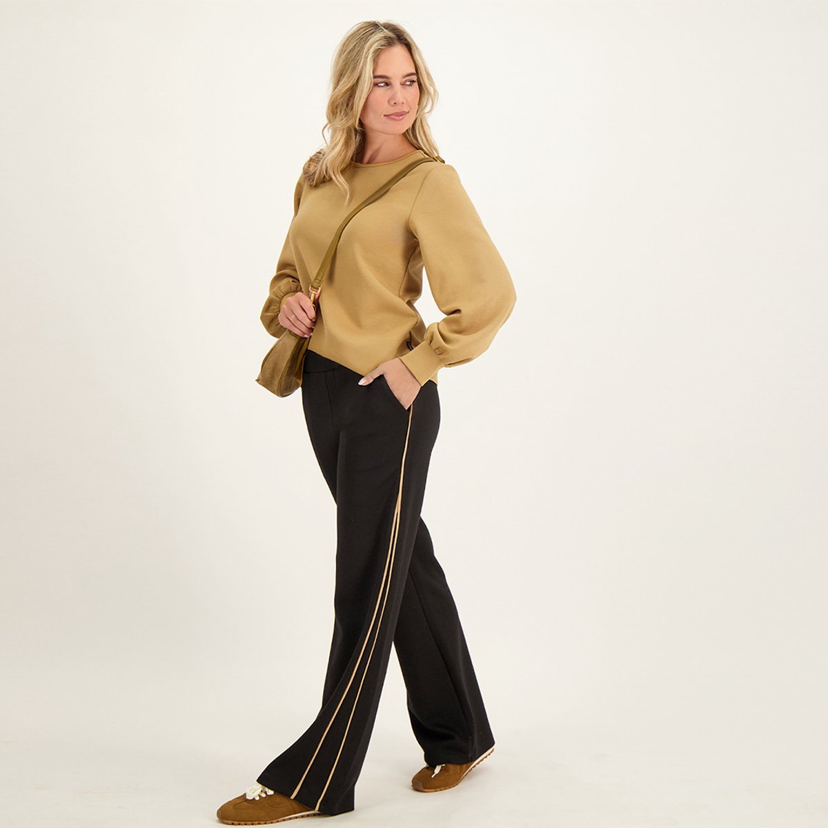Je m'appelle Dames Broek Straight fit Met stretch - Zwart - Maat L