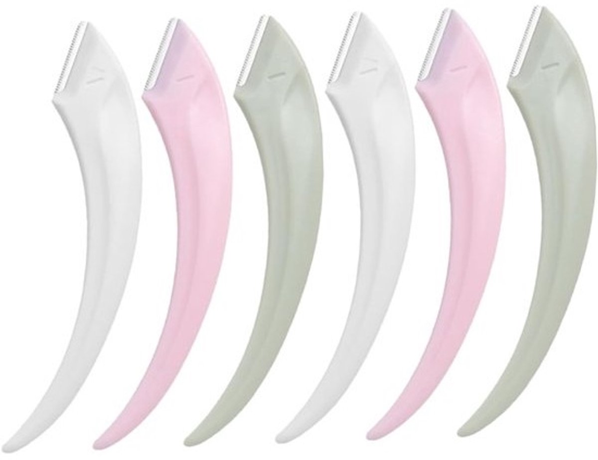 Gezichtsscheermesjes Set - Wenkbrauw Trimmers - Gezichtsbeharing Verwijderen - Antislip Handvat - 10.2 cm Lengte - Diverse Kleuren