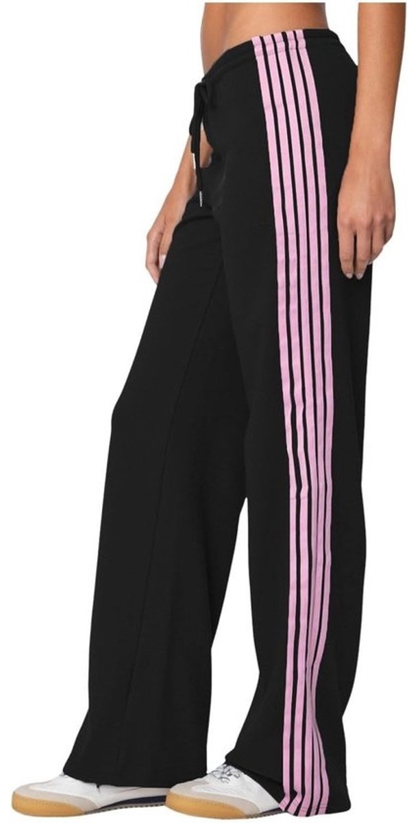 Dames Joggingbroek - Vrijetijdsbroek - Comfortabel Ontspannen - Zijstrepen Detail - Wijde Pijpen