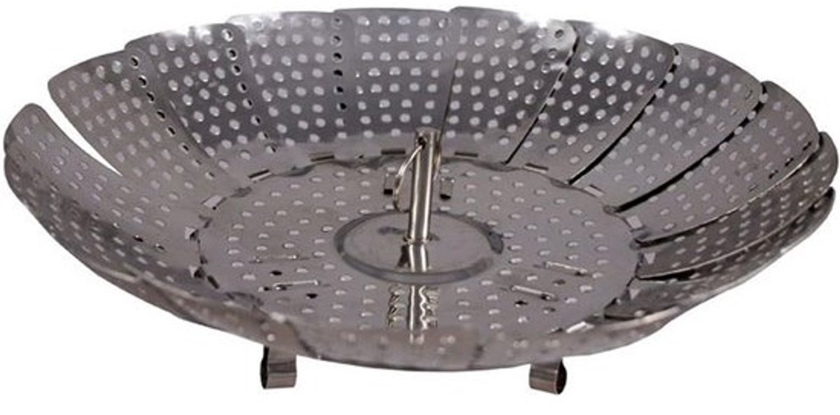 Stoommand RVS - Stoominzet Kookpan - Gezond Koken - Verstelbaar 18-25cm - Diameter 22cm - Zilverkleurig