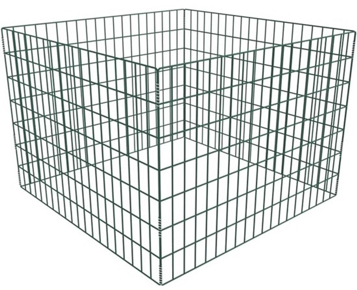 Tuincomposter - Compostbak Metaal - 100x100x70 cm - Gepoedercoat Staal - Voor Bladafval en Gazonmaaisel - Zwart