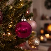 ZoeZo Design - 20 stuks - Kerstbal - glas - pink - fuchsia - roze - Ø 5,5 cm