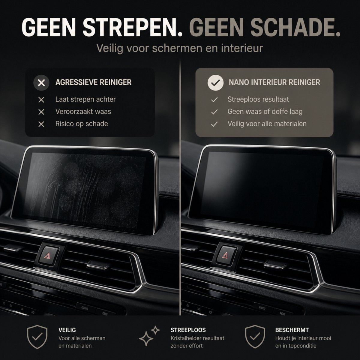 Interieur & Beeldschermreiniger met Nano Coating & 40x40cm Droogdoek Set - Dashboard & Touchscreen Reiniger - 500 ml - BLINKT – foto 8