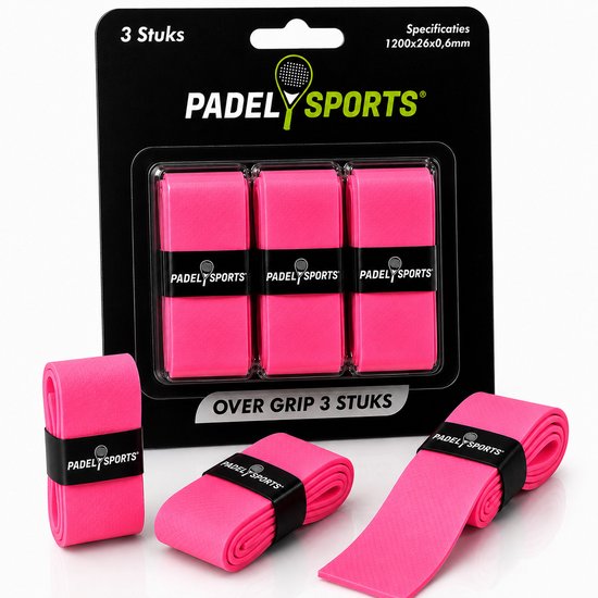 Padel Sports® Padel grip Roze - Zomer grip - Padelgrips - Helpt tegen zweethanden! - Grip - Overgrip - Griptape - Padel - Racket grip - Padel grip - Dry - tape - Overgrip padel - Padel grips - 3 stuks Padel Sports® Padel grip Roze - Zomer grip - Padelgrips - Helpt tegen zweethanden! - Grip - Overgrip - Griptape - Padel - Racket grip - Padel grip - Dry - tape - Overgrip padel - Padel grips - 3 stuks
