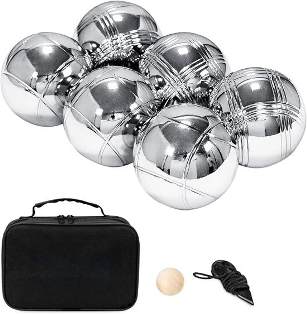 Petanque Set - Jeu de Boules Ballen - Buiten Spelen - Duurzaam Metaal - 725 cm Bal - Zilver