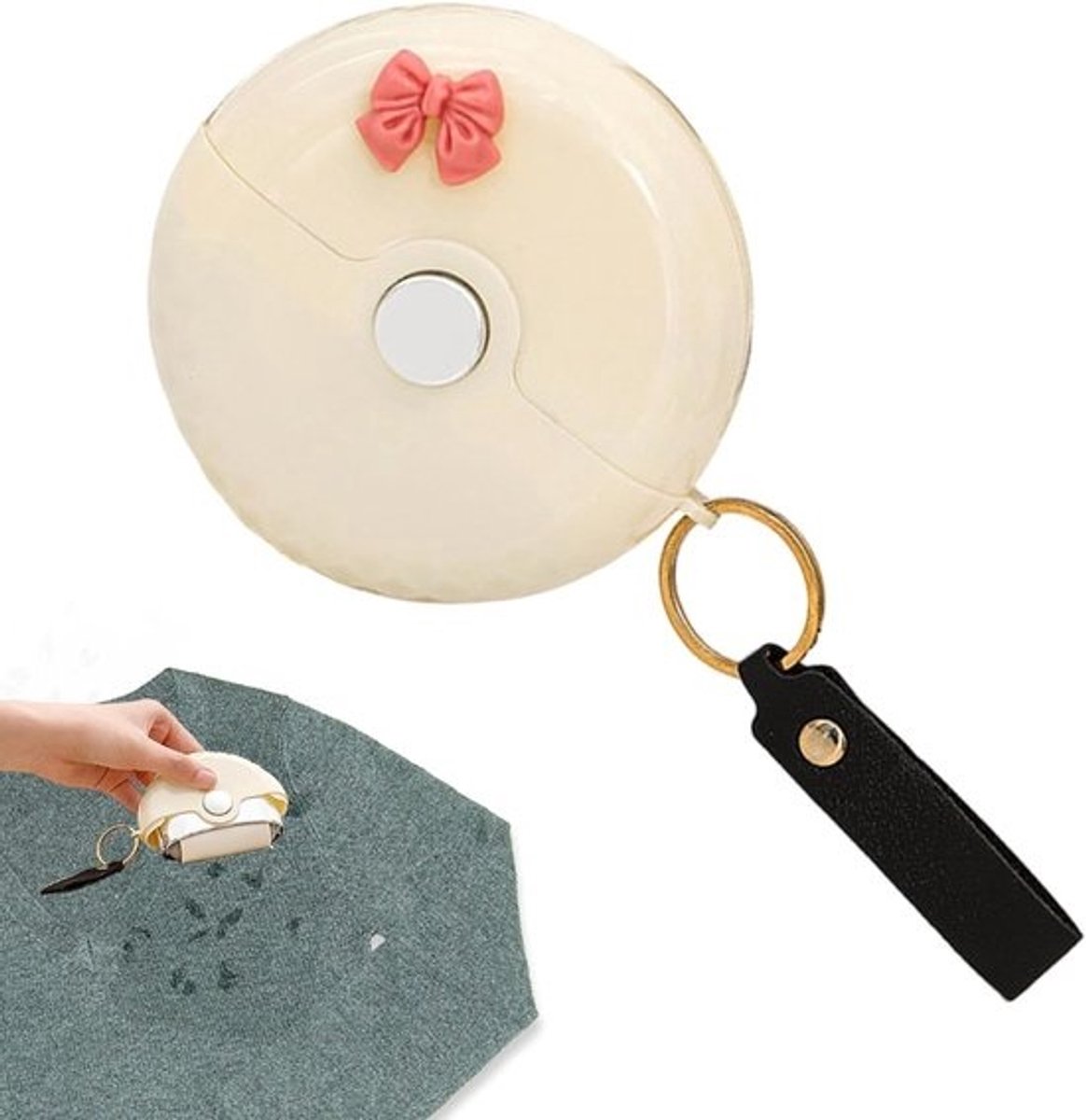 Pluisverwijderaar Roller - Kledingborstel Haarverwijderaar - Snel Kleding Reinigen - Met Ingebouwde Schraper - 10 x 3.5 cm - Wit