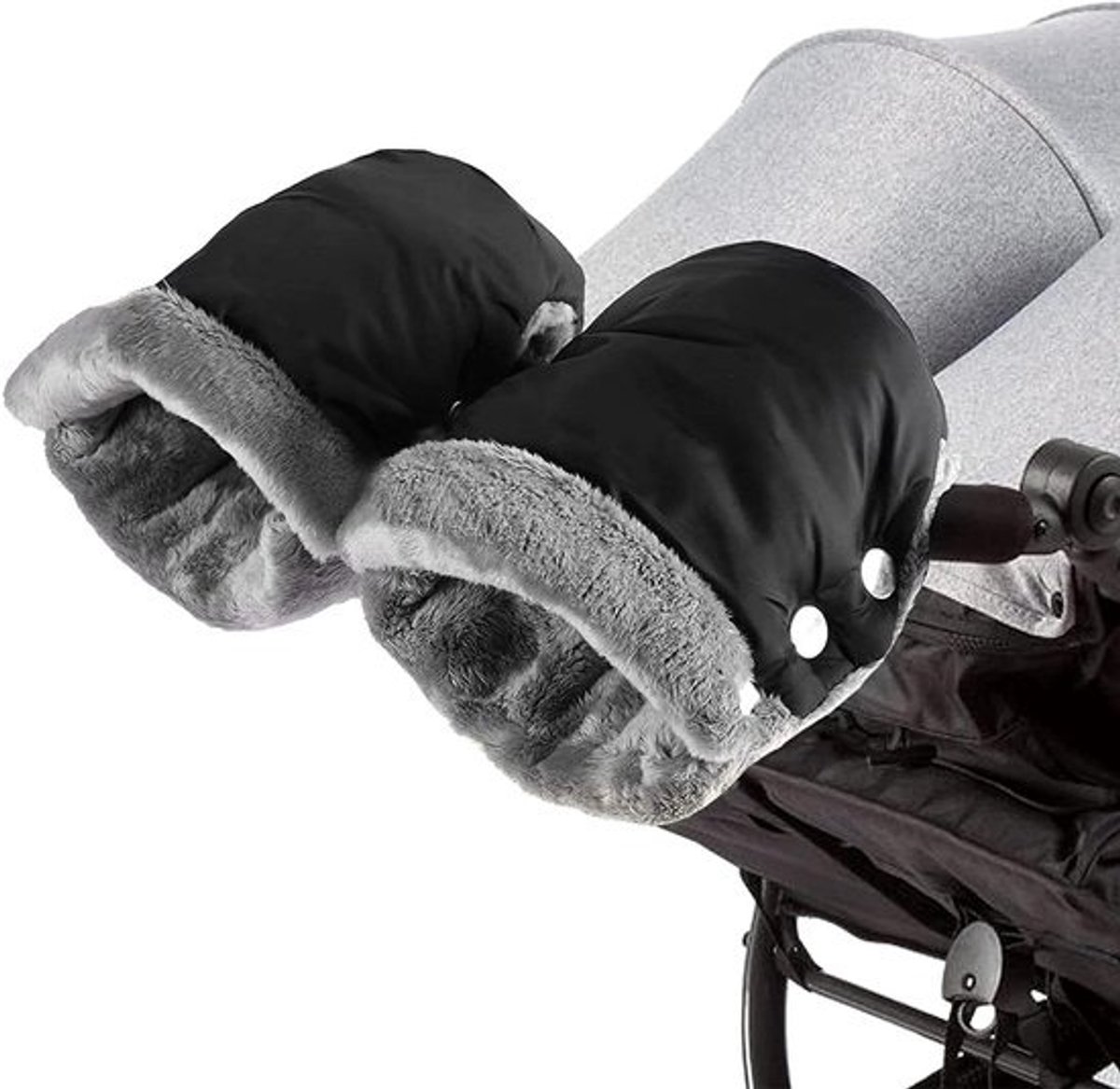 Kinderwagen Handmof - Kinderwagen Wanten - Handen Warm Houden - Waterdicht Winddicht - Universele Pasvorm - Zwart