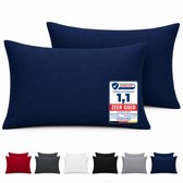 Komfortec Set van 2 Premium Kussenslopen 50x70 cm - Superzachte Kussenhoes – 100% - Geborsteld Mikrovezel 90g/m² - Blauw