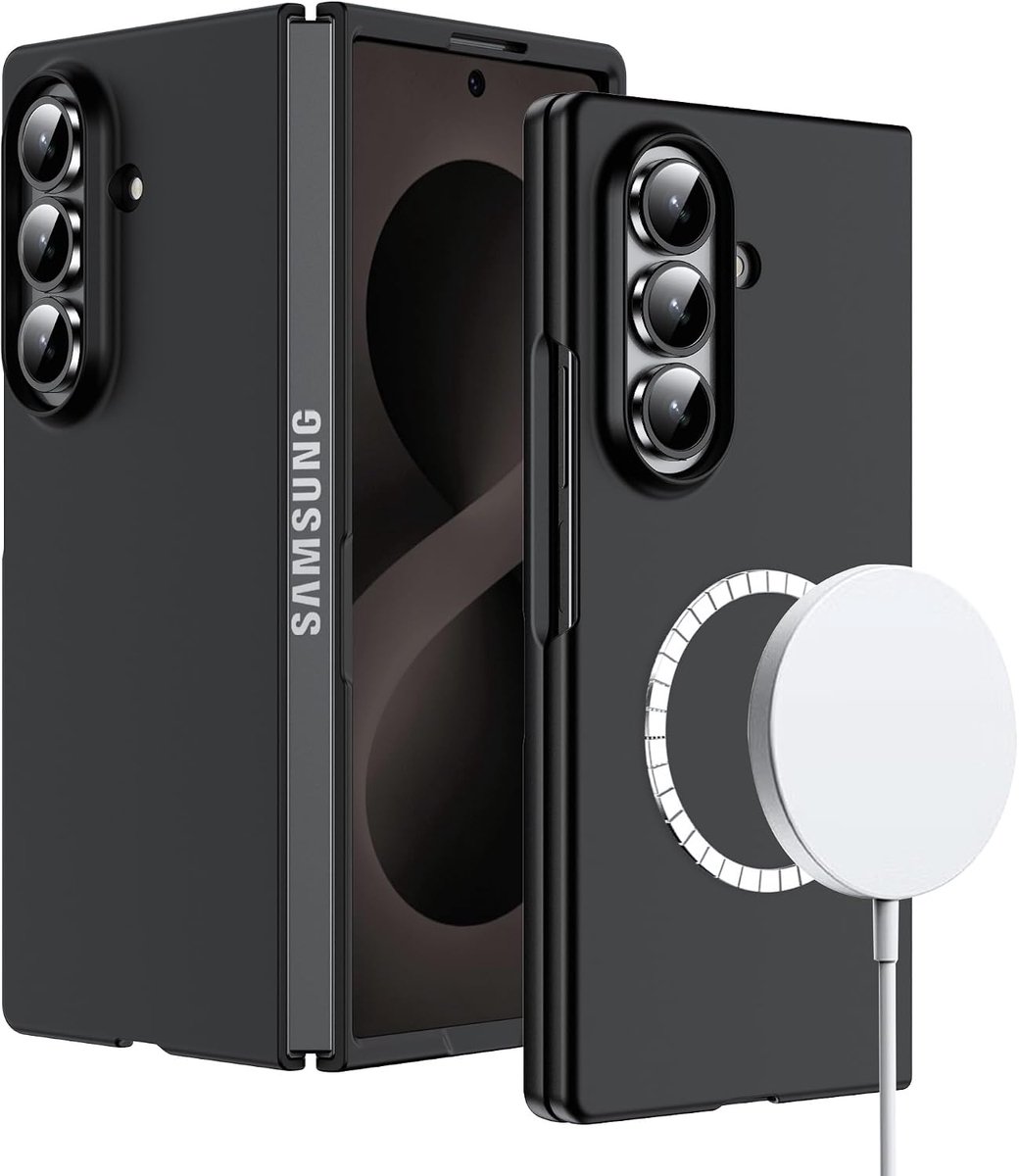 Zandarix Hoesje Geschikt voor Samsung Galaxy Z Fold 8 Ultra - Acryl - Geschikt voor Mag - Camerabescherming - Back Cover Hoesje - Zwart