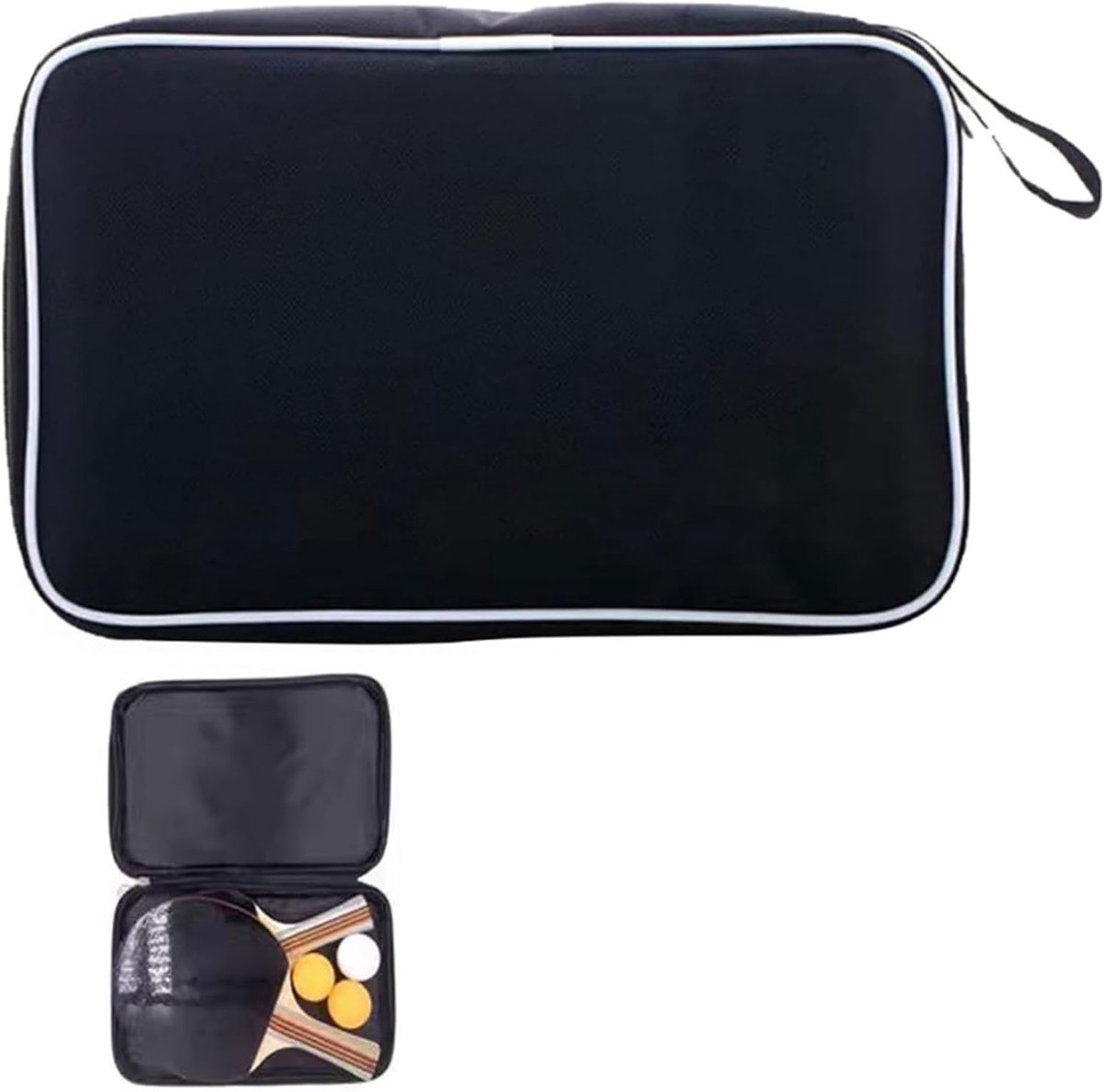 Draagbare Ping Pong Racket Tas van Oxford Stof, 27x17 cm, Ideaal voor Tafeltennis en Sportaccessoires