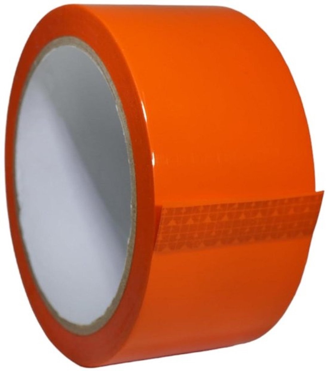 Verpakkingstape Oranje - Kleur Tape - Pakketten Sluiten - Scheurvast Polypropyleen - 55 meter - Oranje