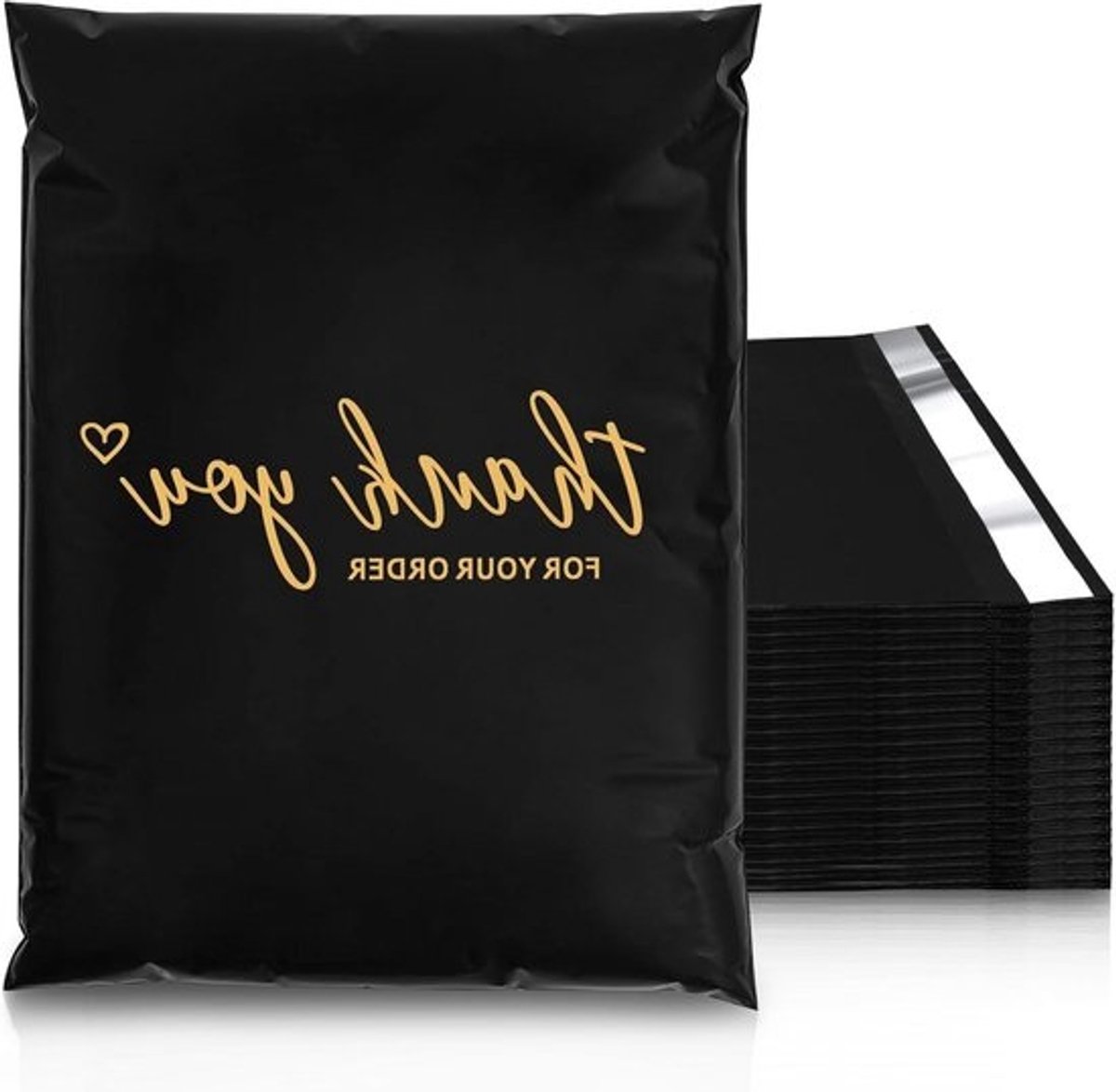 Verzendzakken Zwart - Poly mailers Postzakken - Kleding Verzenden - Waterdicht Scheurbestendig - 30 x 30 cm - Zwart