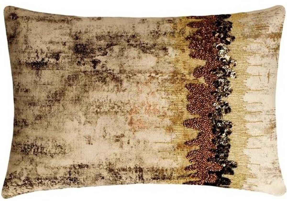 Decoratieve Kussenhoes - Lendenkussenhoes Sierkussen - Woonkamer Decoratie - Handgemaakt Jacquard Ontwerp - 30x45 cm - Goud
