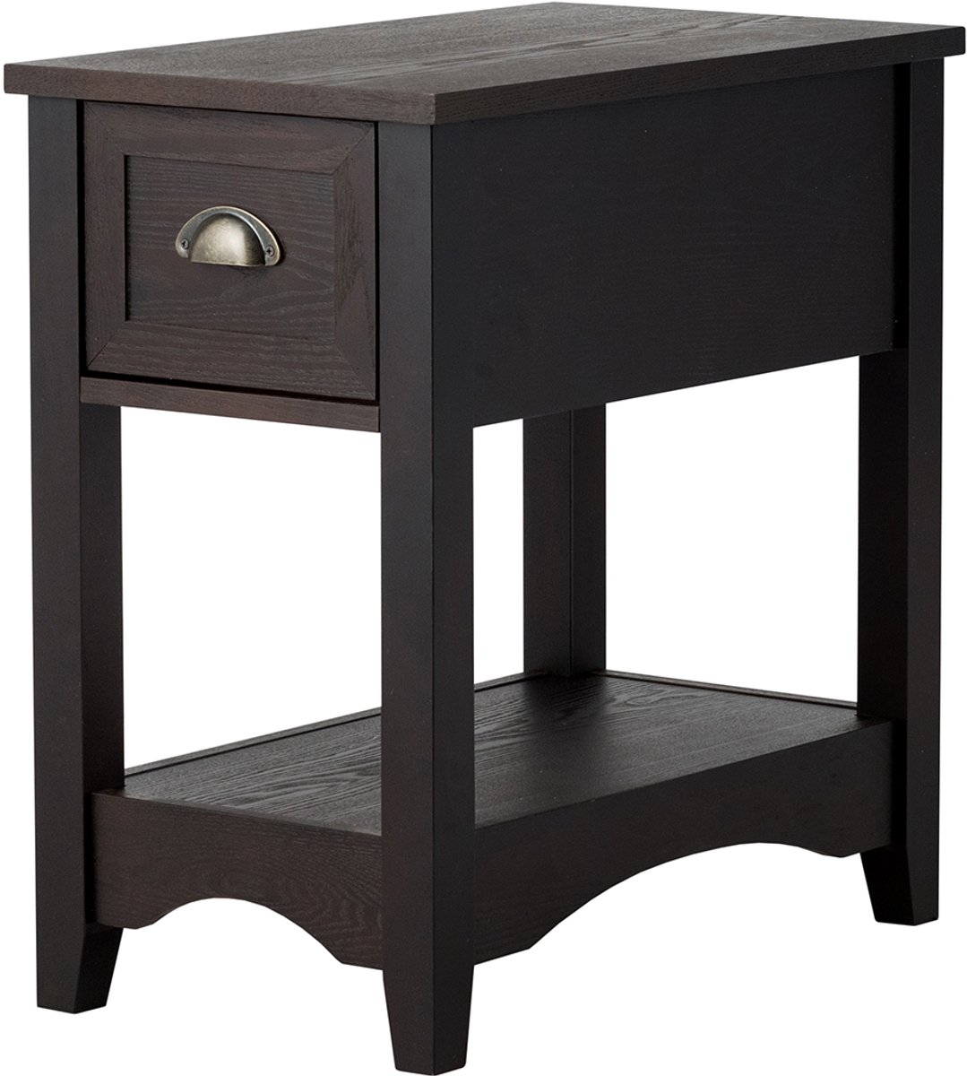 SureDeal® - Bijzettafel - Lade - Plank Verdiepingen Tellende - Woonkamer Slaapkamer - 56x33x58,5 cm - Koffiebruin