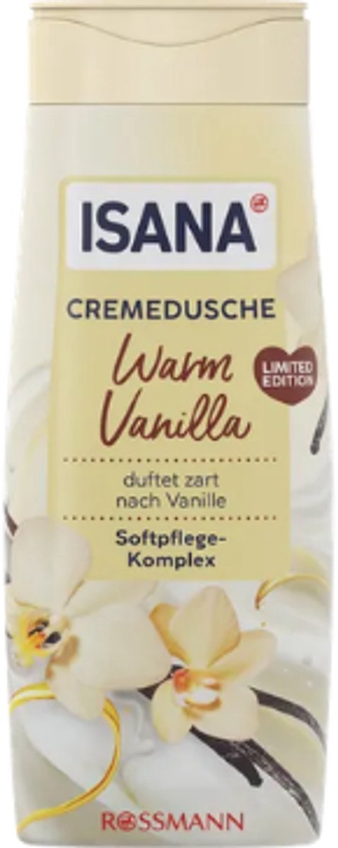 Douchegel Warm Vanilla - Isana | 1x 300ml - Vanille | Crèmedouche - Zachte Douchegel - Limited Edition 2026