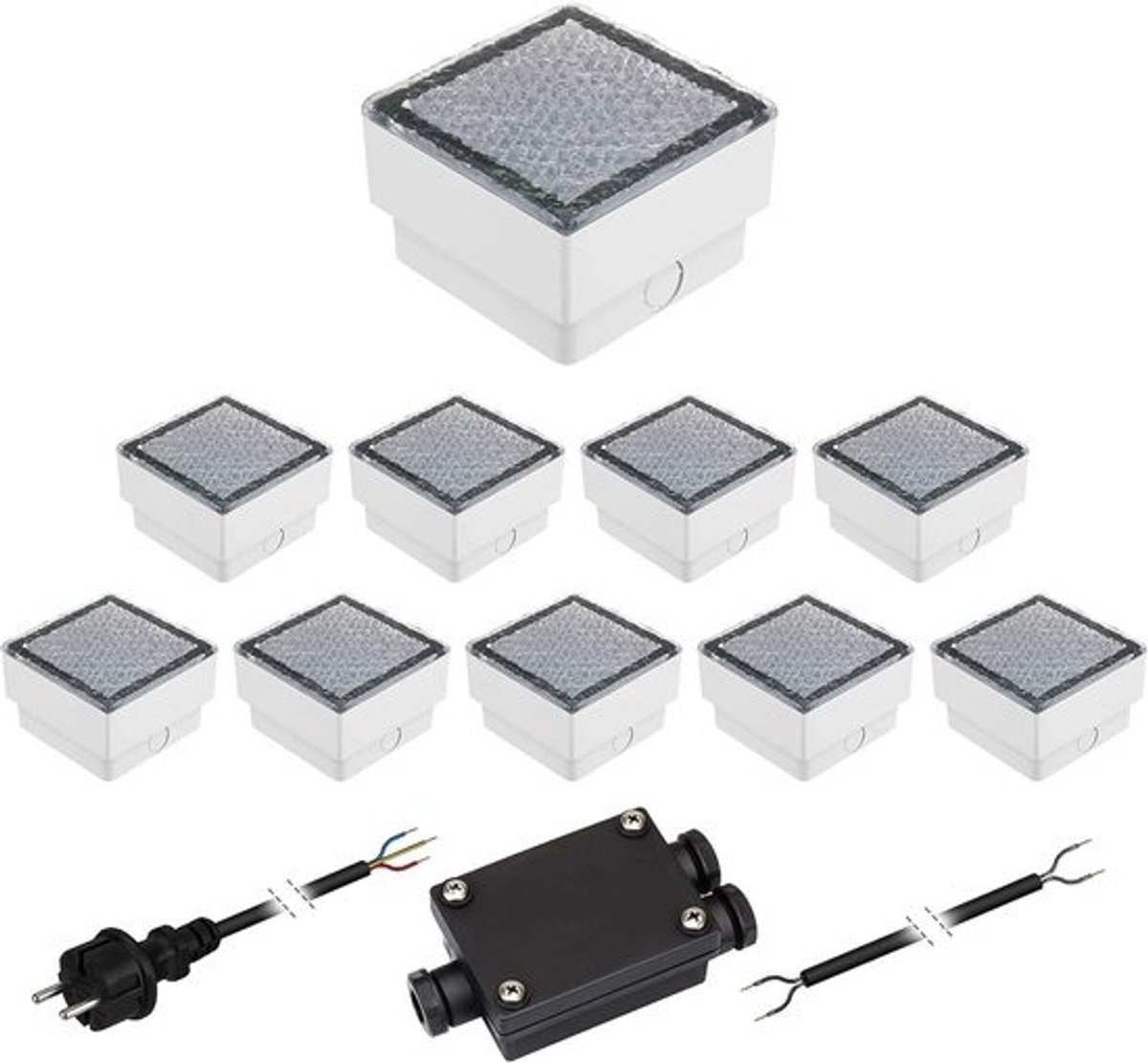 LED Stoeptegels - Buitenverlichting Grond - Pad Verlichten - Belopen En Berijdbaar - 10x10cm - Koud Wit