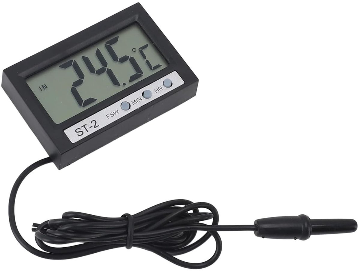 Digitale Thermometer voor Auto, Aquarium en Koelkast - LCD Temperatuurmeter voor Binnen en Buiten met Duidelijke Weergave
