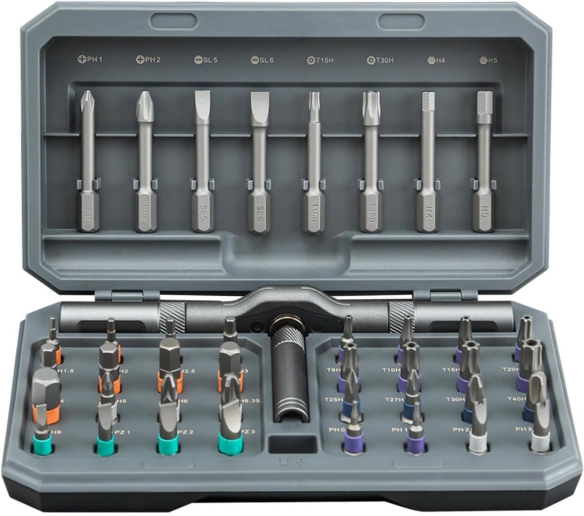 Complete 42-in-1 Magnetische Ratchet Schroevendraaierset met T-handgreep en Opbergtas voor Klusjes en Reparaties