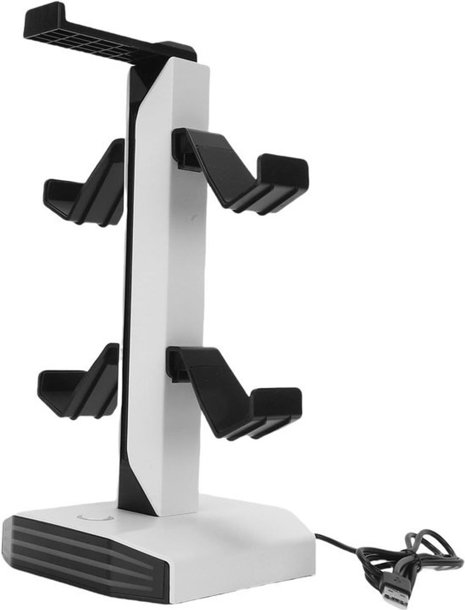 Gaming Headset Stand - Controller Houder - Bureau Organiseren - Met RGB Verlichting - 29.8cm Lang - Zwart